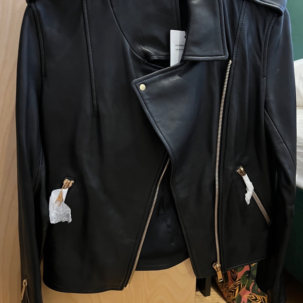 LTH JKT - KAS BIKER | BLACK WITH GOLD TRIM - XS - Picture 4 of 7